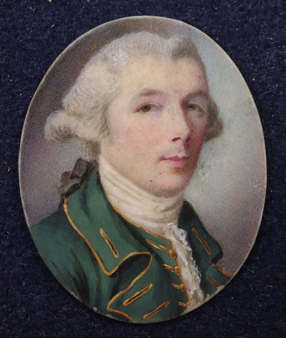 A George III oval portrait miniature of a gentleman